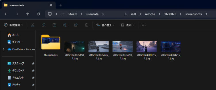 ローカルPC内のフォルダ