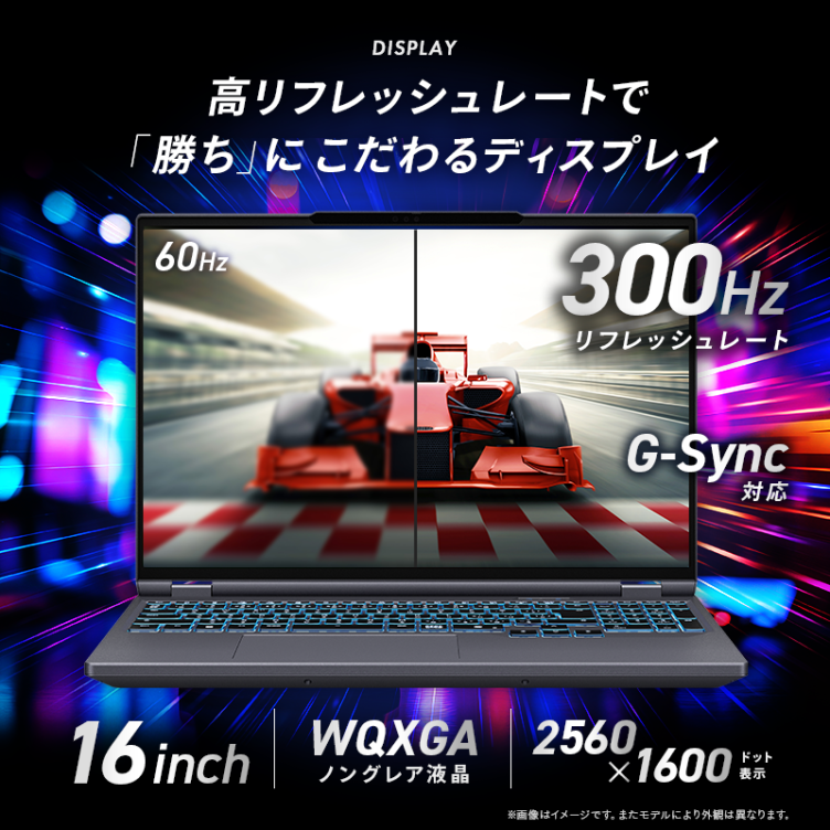 GALLERIA ZL9R-R57T-6のディスプレイ