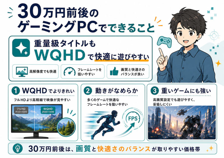 予算30万円前後のゲーミングPCでできること