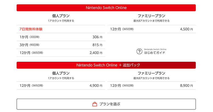 Switch2のオンライン料金