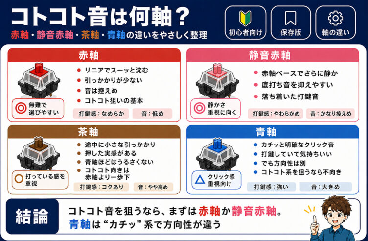 コトコト音は何軸?