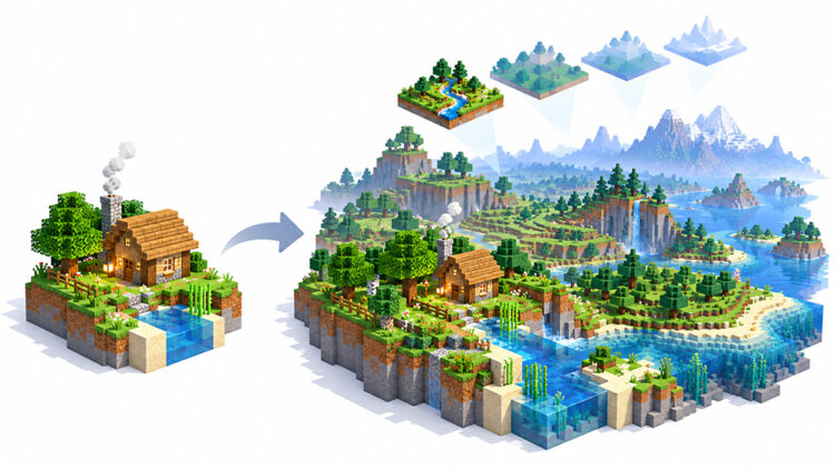 Distant Horizonsとは?遠くの景色を軽く描くマイクラMOD